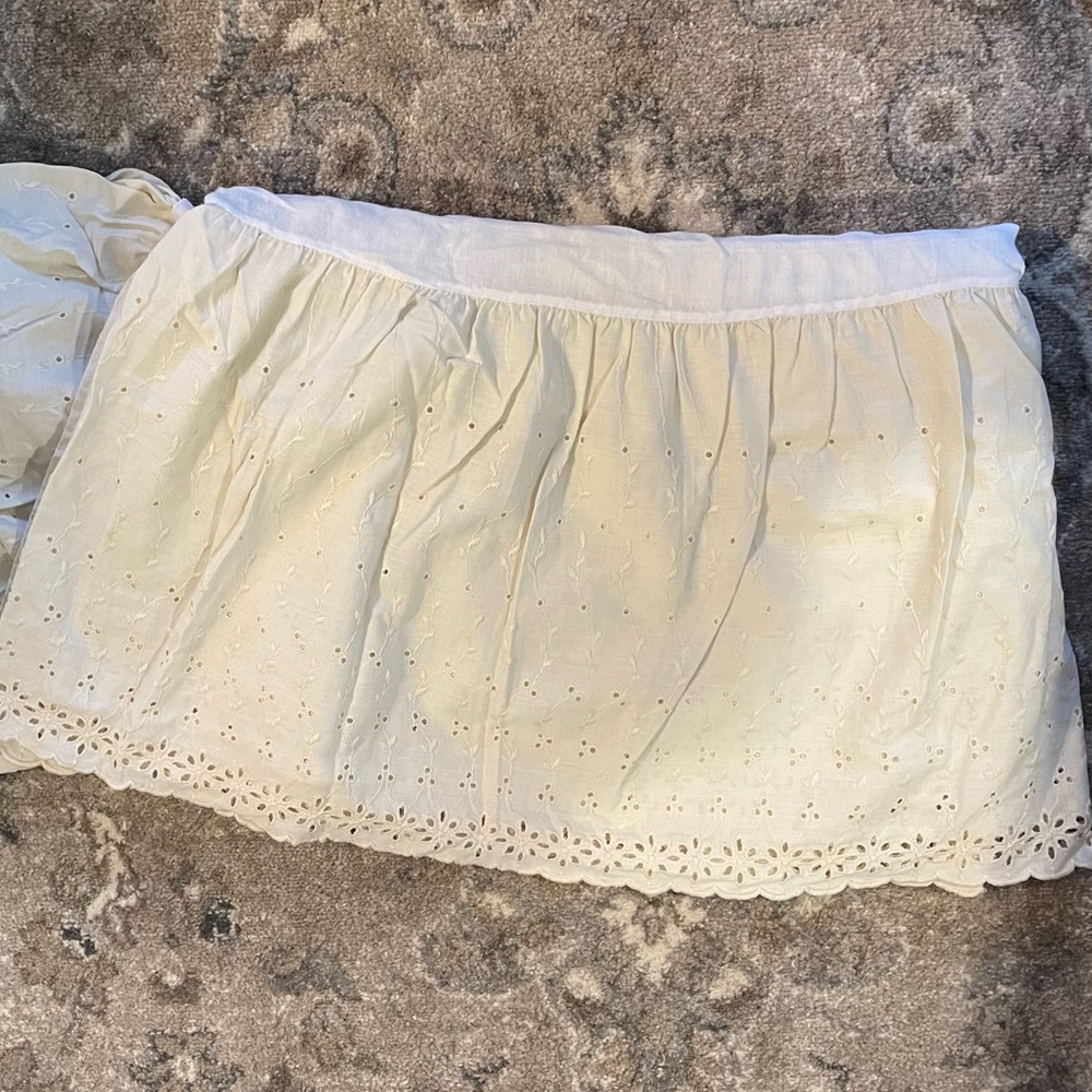 Off White Eyelet Bedskirt for Full size Bed